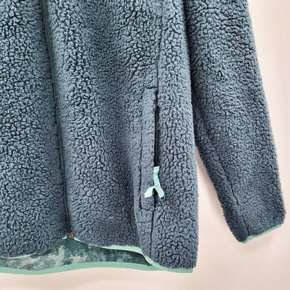 Columbia Winter Pass Fleece Full Zip Jacket Blue & Green Colorblock Women's XL - Picture 4 of 9